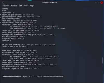 اختبار اختراق متكامل (Penetration Testing) لنظام تشغيل وتصعيد الصلاحيات.