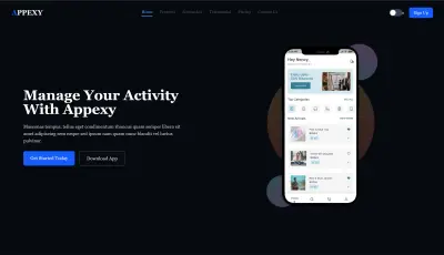 تطوير واجهة موقع شركة  تسويق وإدارة النشاطات التجارية APPEXY