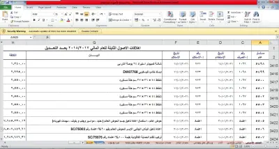 برنامج لتسجيل الأصول لإحدى الشركات الكبرى
