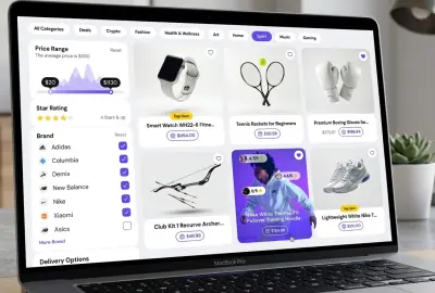 قمت بتصميم وتطوير واجهة متجر إلكتروني حديث باستخدام React مع التركيز على تجربة المستخدم والتصميم العصري.