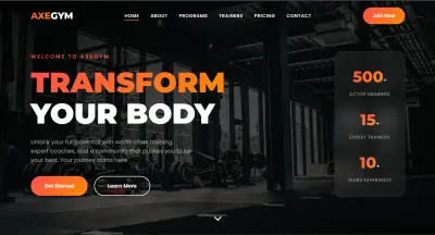Gym Landing Page | HTML, CSS, JavaScript