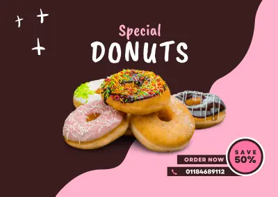 تصميم لوجو ومحتوى سوشيال ميديا Donuts