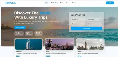 تصميم Landing Page احترافية لشركة سفر وسياحة