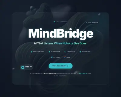 صورة العمل تطبيق للصحة النفسية مدعوم بالذكاء الاصطناعي - تصميم UI/UX متوافق مع معايير الوصول