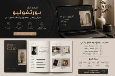 تصميم بورتفوليو احترافي يعكس هويتك ويعرض أعمالك بشكل مميز