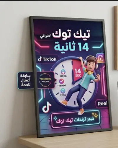 "تصميم ريل (Reel) احترافي لتيك توك بمقاس 1080x1920 - 14 ثانية".