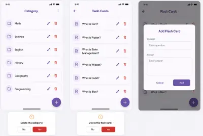 تطبيق البطاقات التعليمية (FlashCard Quiz App)