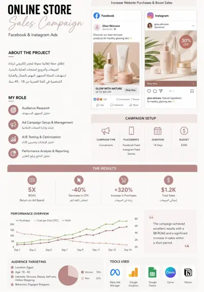 حملة اعلانات ممولة (facebook&instgram ads)
