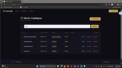 ASP.NET Core MVC Movie App — Full Stack Web Application