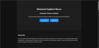 موقع تعريفي شخصي (Portfolio) متكامل لعرض المشاريع البرمجية