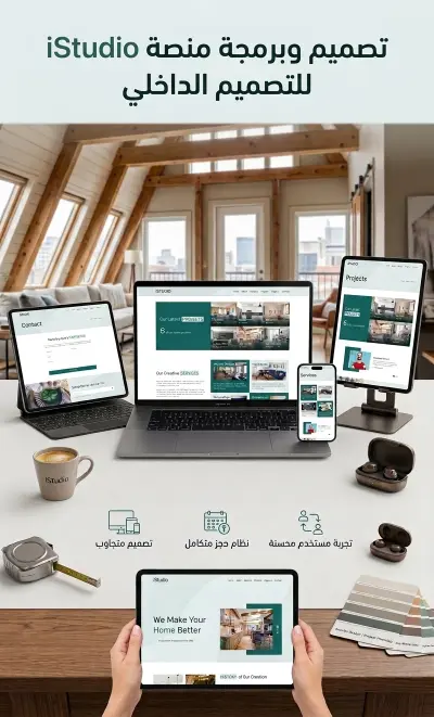 منصة iStudio المتكاملة لإدارة مشاريع التصميم الداخلي - مبنية بـ Laravel