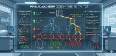 لعبة تيك تاك تو مع AI غير قابل للهزيمة - خوارزمية Minimax