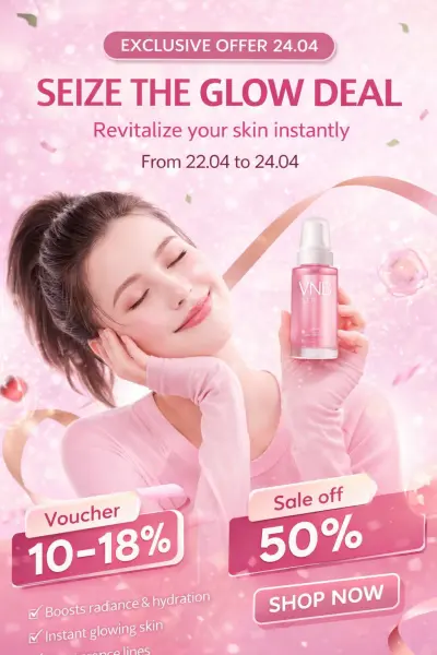 VNB Serum — تصميم إعلان احترافي لسيروم فاخر باستخدام الموشن ديزاين