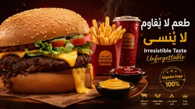 تصميم إعلان برغر سينمائي احترافي باستخدام الموشن ديزاين