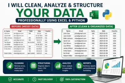 I will clean, analyze and structure your data professionally using Excel & Python