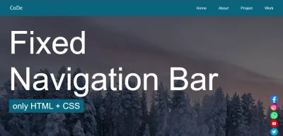 Fixed Navigation Bar Landing Page (HTML & CSS)
