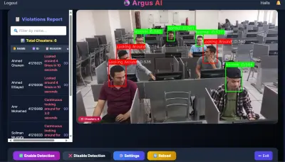 نظام كشف غش الطلاب أثناء الامتحانات