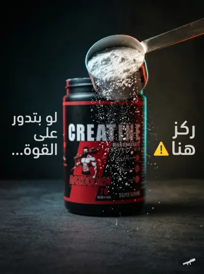 حملة إعلانية وتصميم هوية سوشيال ميديا لمنتج “Bazooka Creatine”