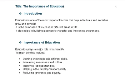 Title: The Importance of Education