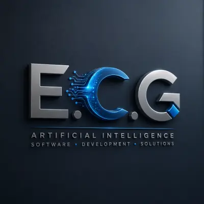 تصميم هوية بصرية وشعار ثلاثي الأبعاد لشركة E.C.G المتخصصة في الذكاء الاصطناعي