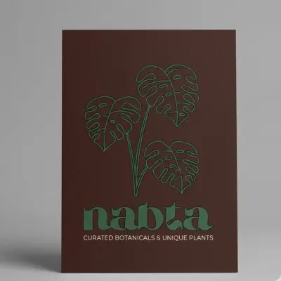 تصميم هوية بصرية لمتجر "نبتة - Nabta" للنباتات النادرة والمنزلية.