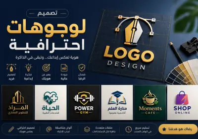 تصميم لوجو احترافي لمطاعم او محلات بكل انواعها بشكل عصري وجذاب