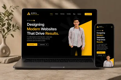 تصميم وتطوير مواقع ويب (Web Design & Development) – مواقع شخصية (Portfolio) – مواقع شركات (Business Websites) – متاجر إلكترونية (E-commerce)