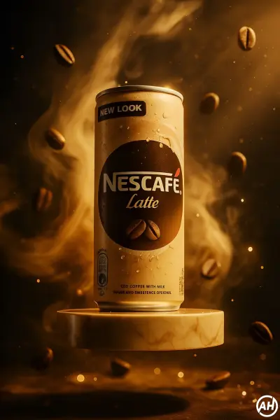 Advertising design for Nescafe Latte product - Creative visual concept