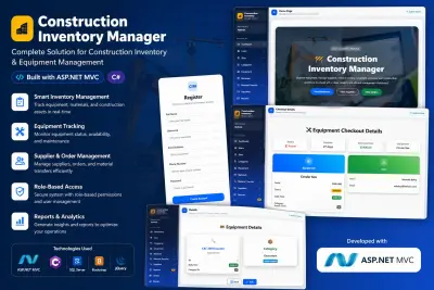مدير مخزون الإنشاءات | تطبيق ويب ASP.NET MVC