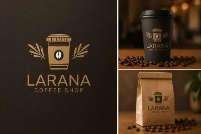 صورة العمل هوية تجارية (Logo & Branding) متكاملة لمتجر قهوة