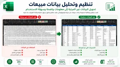 تنظيم وتحليل بيانات منتجات وتحويلها إلى ملف منظم احترافي