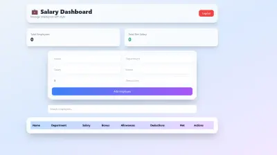 تصميم وتطوير موقع Salary Dashboard احترافي باستخدام html ,js