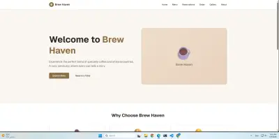 Designed & Developed a Modern Cafe and Bakery Website