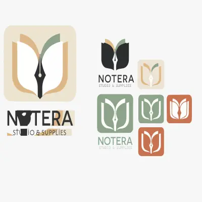 تصميم أشكال notebooks ولوجو لمكتبة