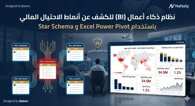 تحليل بيانات الاحتيال المصرفي وبناء نموذج بيانات متكامل باستخدام Excel Power Pivot.