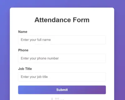 استمارة حضور باستخدام laravel لارافيل مع تنزيل معلومات المسجلين كملف excel و pdf