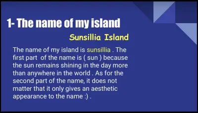 Sunsillia Island ( Power Point presentation )