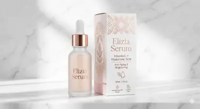 تصميم تغليف سيروم وجه فاخر - Elizia Serum