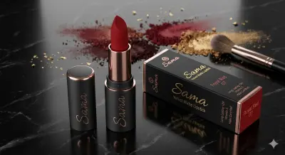 تصميم تغليف روج مطفي فاخر - Sama Velvet Matte