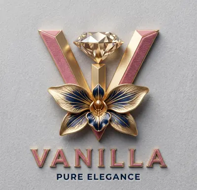 تصميم هوية بصرية فاخرة - شعار Vanilla الأناقة الخالصة-