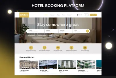 تصميم UI UX احترافي لمنصة حجز فنادق باستخدام Figma مع التركيز على تجربة المستخدم وزيادة معدل التحويل