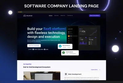 تصميم UI UX احترافي لموقع Software House باستخدام Figma مع التركيز على تجربة المستخدم وتحويل الزوار إلى عملاء