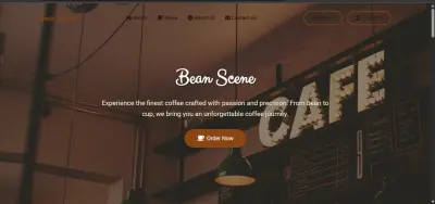 bean scene - coffee shop landing page