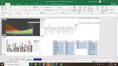 لوحة تحكم تفاعلية لتحليل المبيعات باستخدام Excel المتقدم