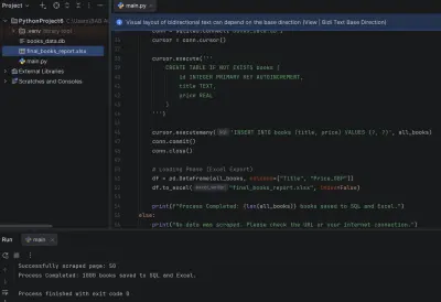 سحب واستخراج بيانات المتاجر الإلكترونية وتنسيقها في ملفات Excel باستخدام Python"