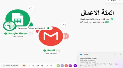 أتمتة إرسال إيميلات متابعة وإعداد تقارير يومية باستخدام make