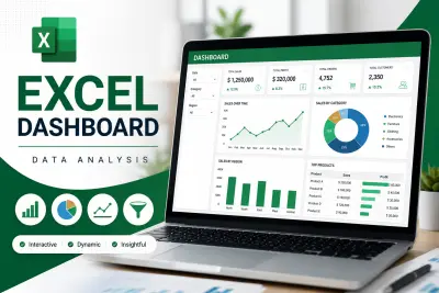 تنظيف وتحليل البيانات + تصميم داشبورد احترافية على Excel