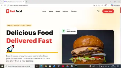 صفحة هبوط احترافية لمطعم وجبات سريعة (Fast Food Landing Page)