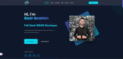 معرض أعمال تفاعلي (Portfolio) مبني بتقنية React.