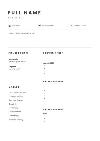 Cv ATS سيرة ذاتيه